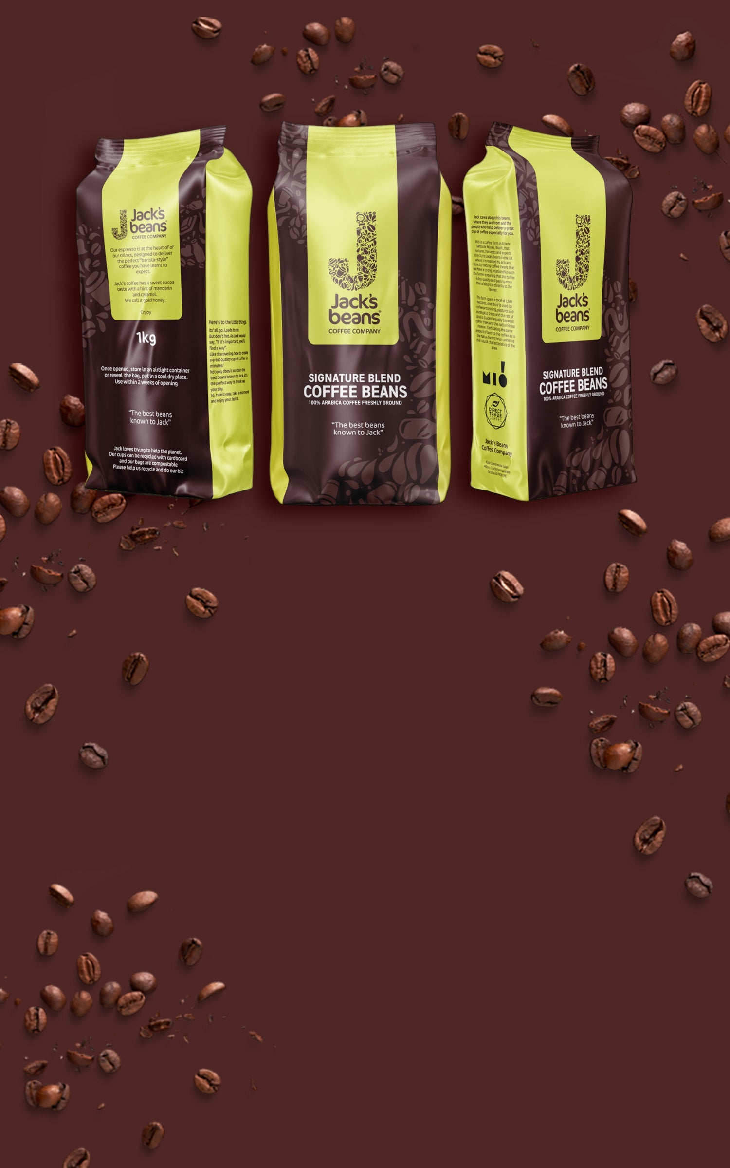 Jack's Beans coffee packaging